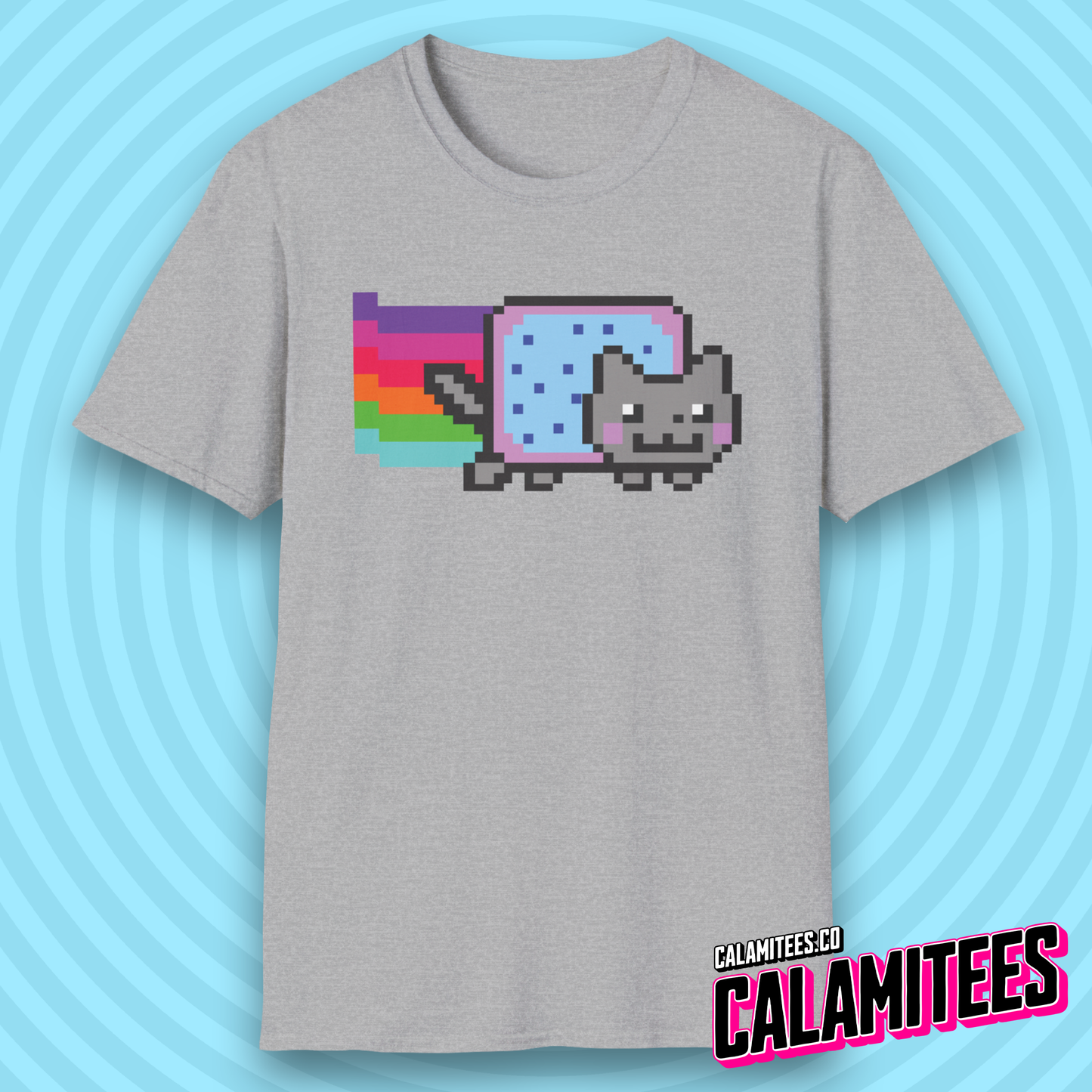 Rainbow Pop-Tart Cat 8-Bit Pixel Art Nyan Cat Style Meme Nostalgia T-Shirt
