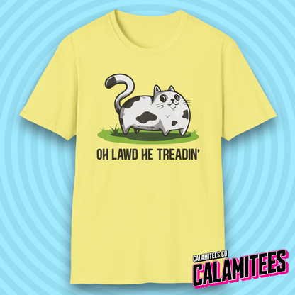 Oh Lawd He Treadin' Gadsden Flag Parody Fat Cat Chonk T-Shirt