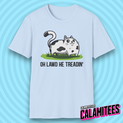 Oh Lawd He Treadin' Gadsden Flag Parody Fat Cat Chonk T-Shirt