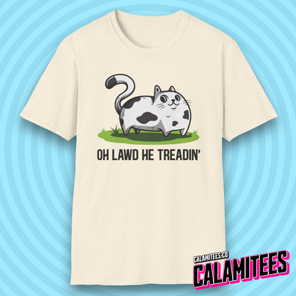 Oh Lawd He Treadin' Gadsden Flag Parody Fat Cat Chonk T-Shirt