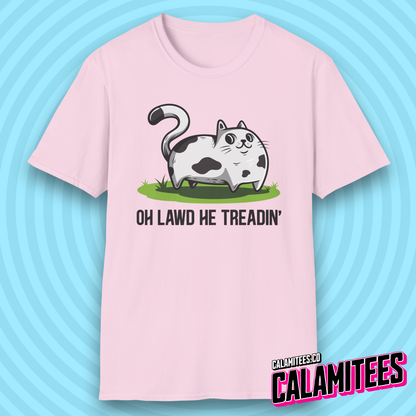 Oh Lawd He Treadin' Gadsden Flag Parody Fat Cat Chonk T-Shirt