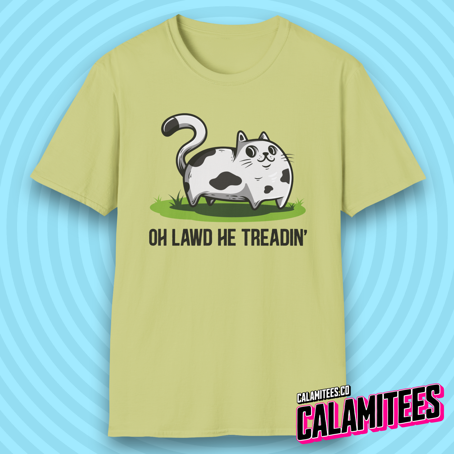 Oh Lawd He Treadin' Gadsden Flag Parody Fat Cat Chonk T-Shirt