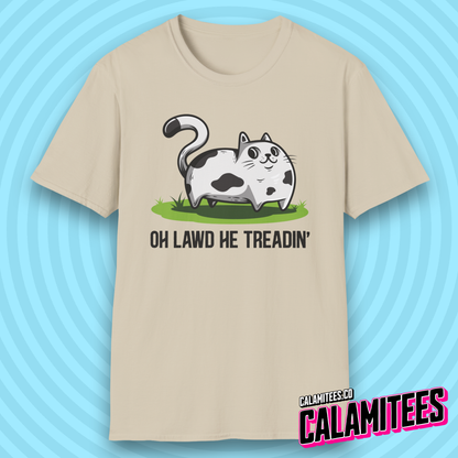 Oh Lawd He Treadin' Gadsden Flag Parody Fat Cat Chonk T-Shirt