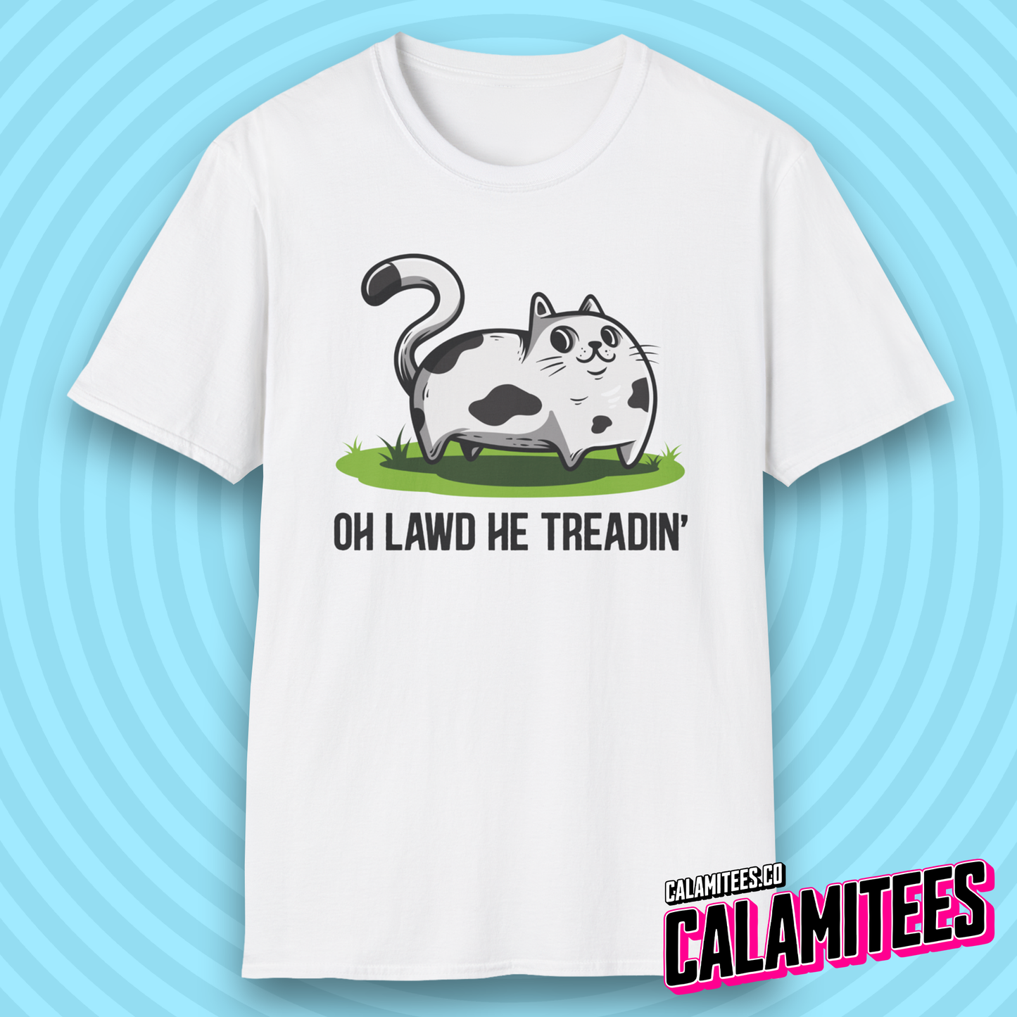 Oh Lawd He Treadin' Gadsden Flag Parody Fat Cat Chonk T-Shirt
