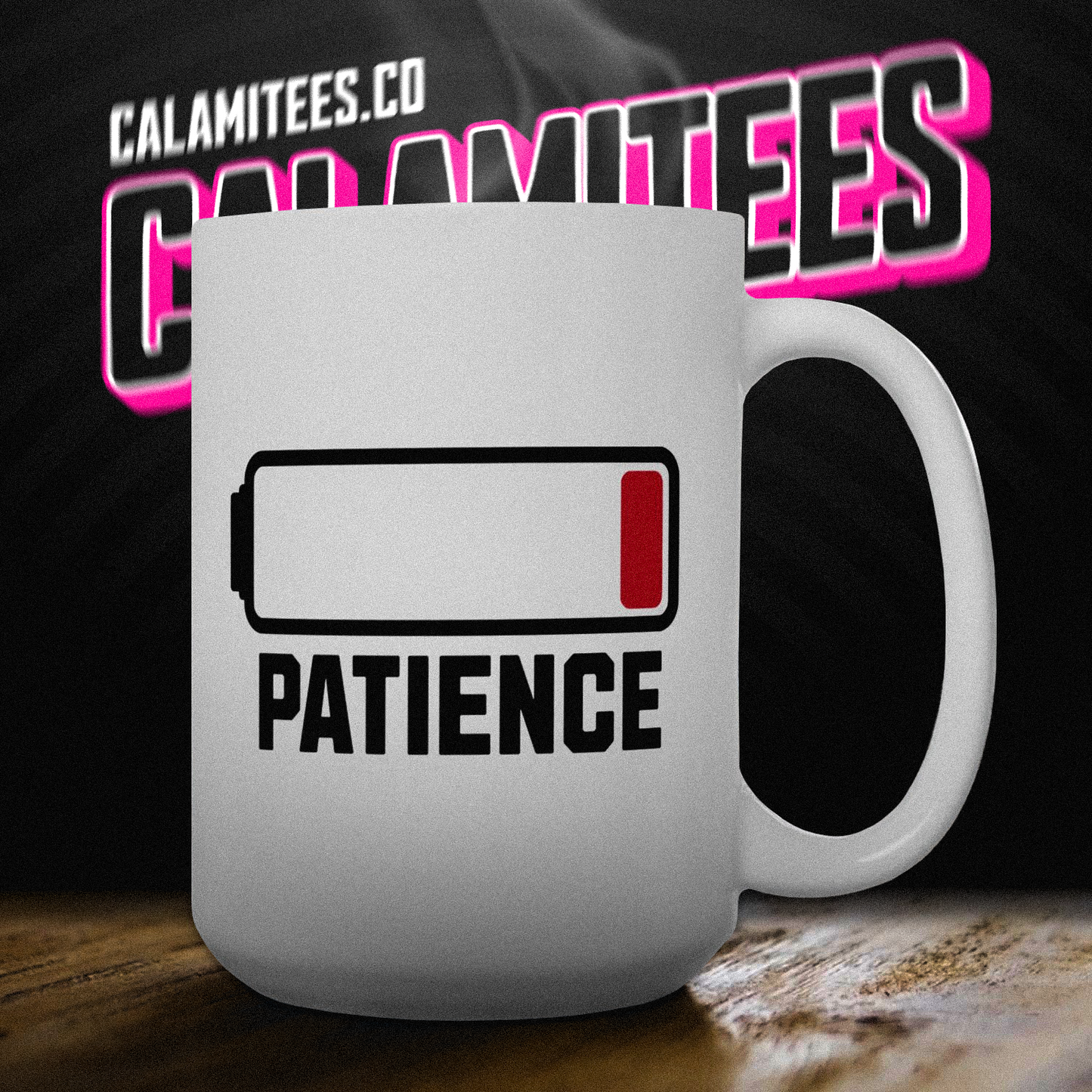 Running Out of Patience Low Battery Icon 15 oz Ceramic Coffee Mug