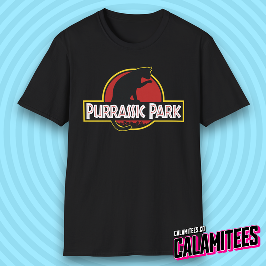 Purrassic Park Parody Logo Cat Kitten Lover T-Shirt
