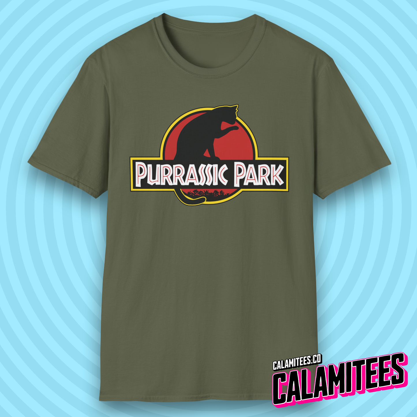 Purrassic Park Parody Logo Cat Kitten Lover T-Shirt
