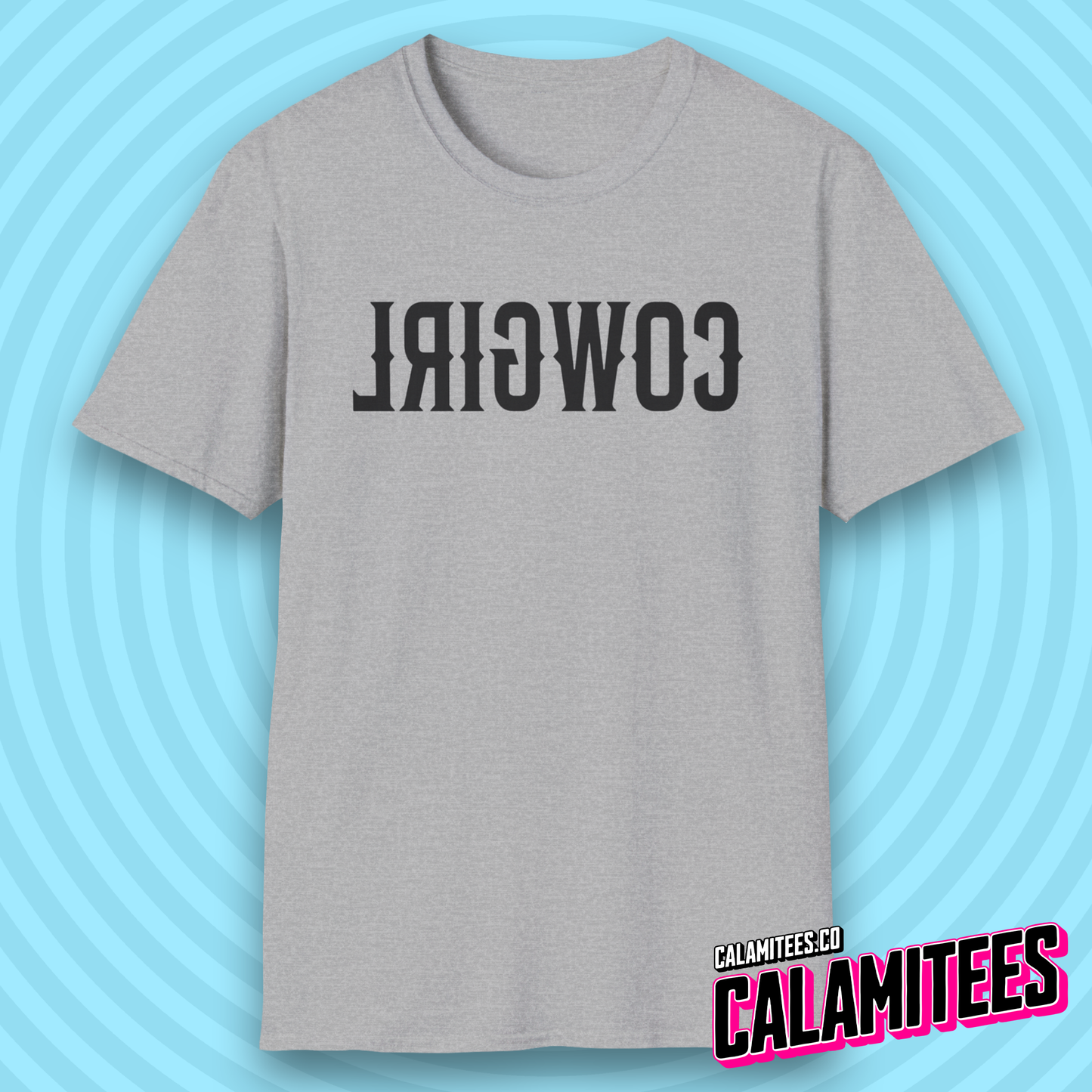 Reverse Cowgirl Backwards Text Western Style T-Shirt