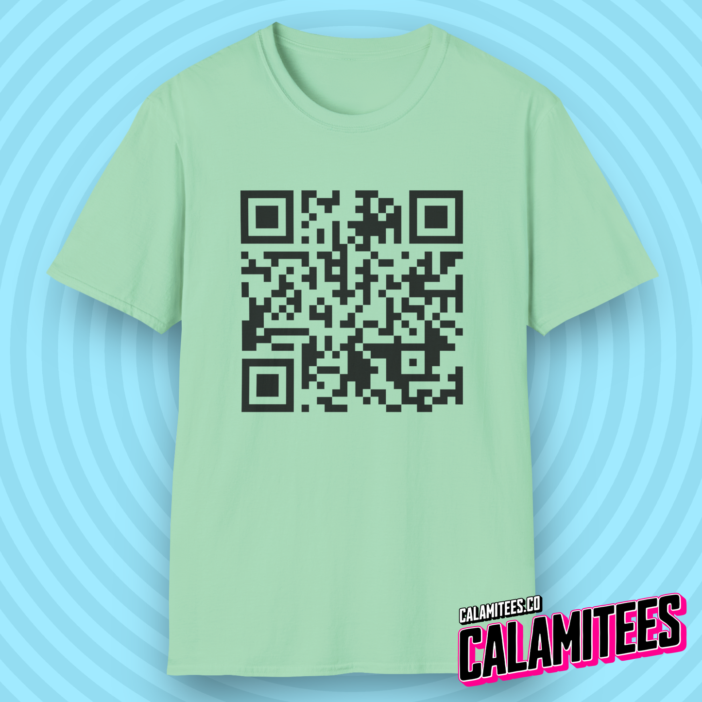 Rick Roll QR Code Prank Never Gonne Give You Up Rick Astle Video T-Shirt by CALAMITEES.co