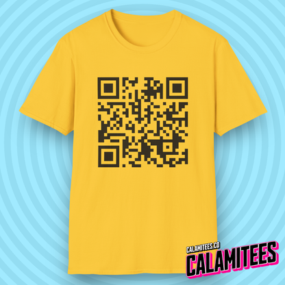 Rick Roll QR Code Prank Never Gonne Give You Up Rick Astle Video T-Shirt by CALAMITEES.co