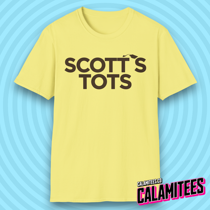 Scott's Tots Parody Logo Michael Scott Office Humor Funny T-Shirt