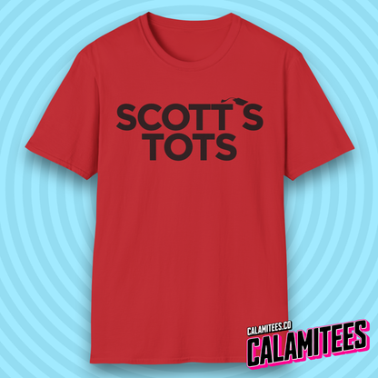 Scott's Tots Parody Logo Michael Scott Office Humor Funny T-Shirt