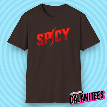 Spicy Red Pepper Text Logo Graphic T-Shirt