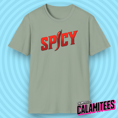 Spicy Red Pepper Text Logo Graphic T-Shirt