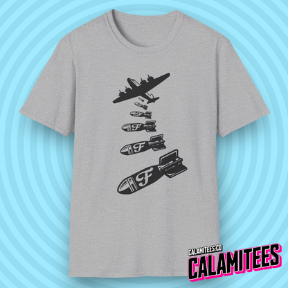 Dropping F-Bombs Funny War Plane T-Shirt - Perfect Tee For Potty Mouths