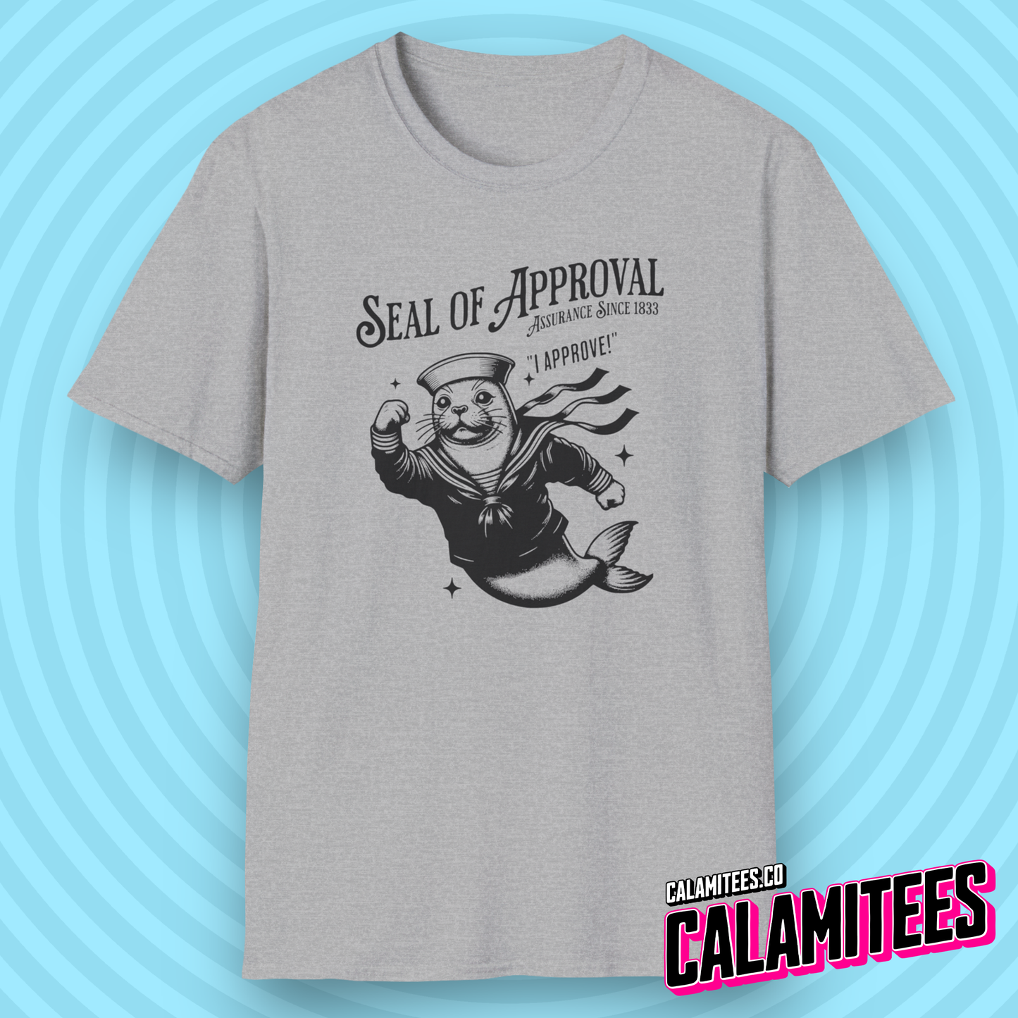 Seal Of Approval Vintage Style Joke Graphic Tee Funny T-Shirt