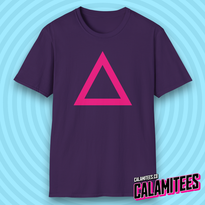 Triangle Soldier Masked Staff Squid Game Shape Fan T-Shirt