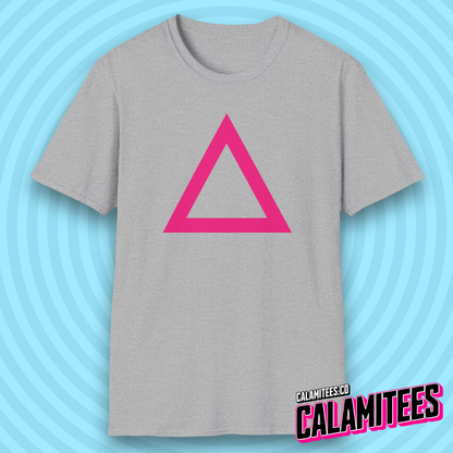 Triangle Soldier Masked Staff Squid Game Shape Fan T-Shirt