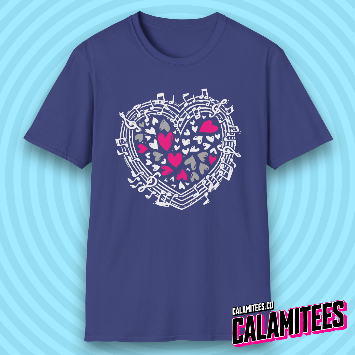 Symphony of Hearts Music Lover Musical Notes Artwork T-Shirt