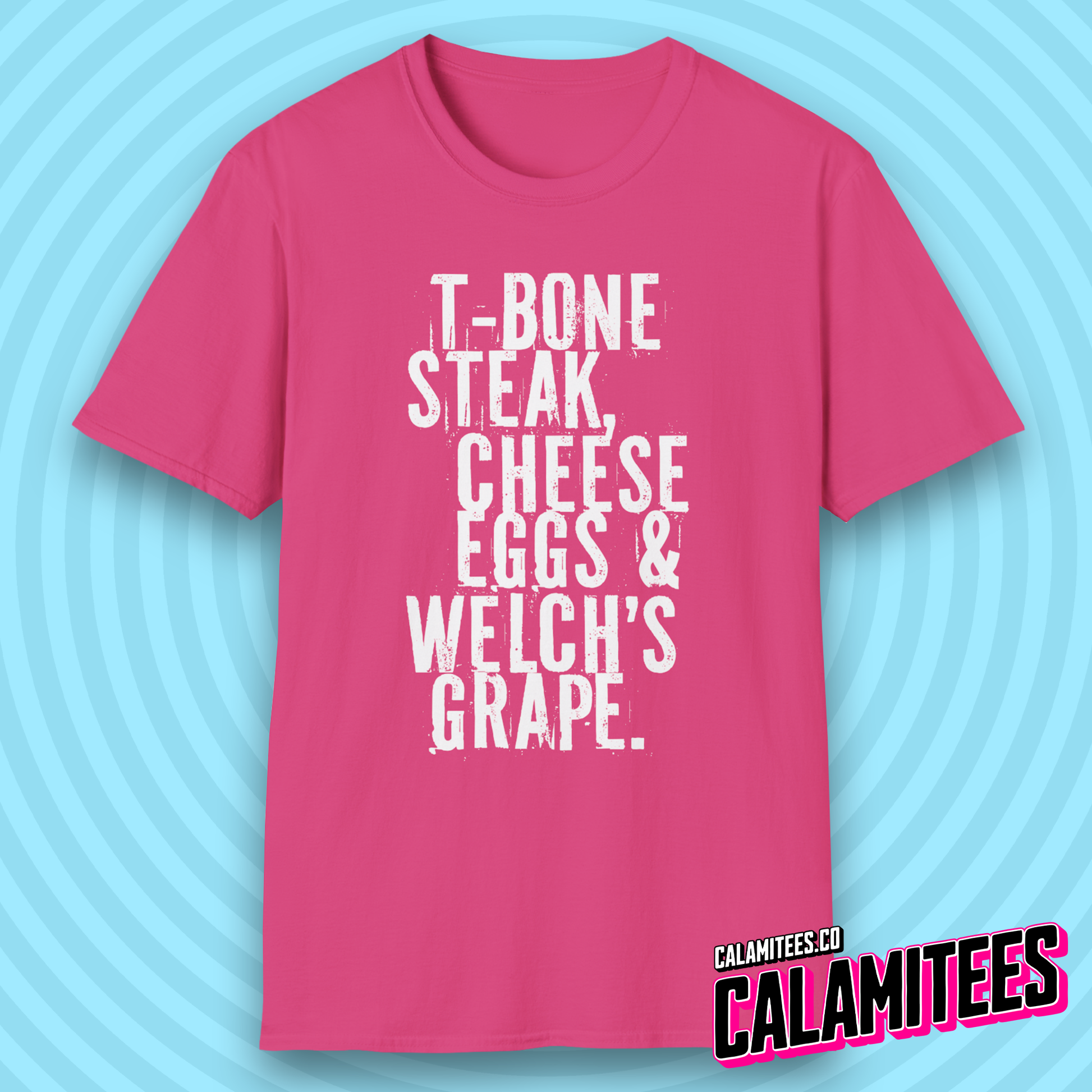 T-Bone Steak, Cheese Eggs & Welch's Grape Notorious BIG Lyrics Graphic Tee Biggie Smalls Hip-Hop Style T-Shirt