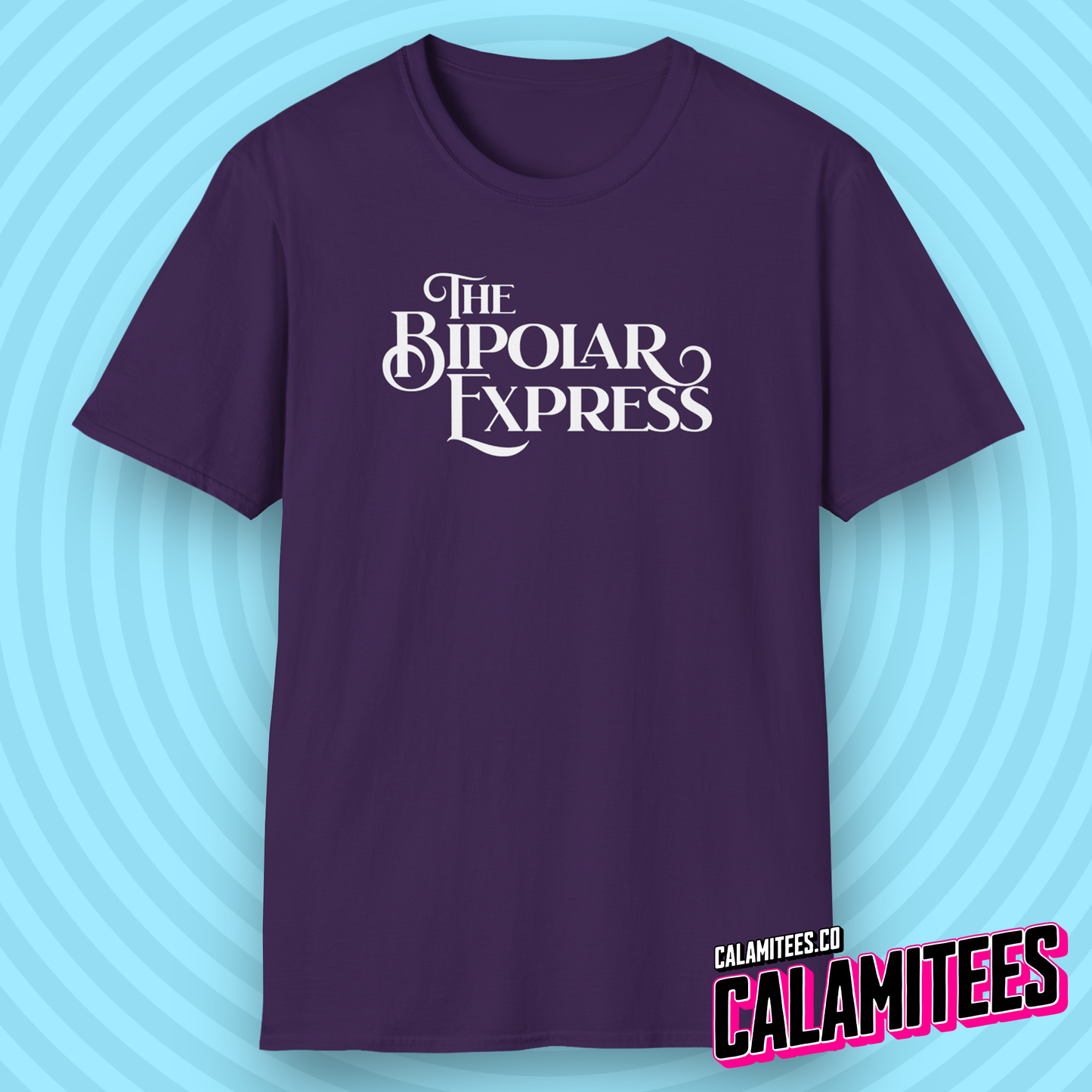 The Bipolar Express Funny Logo Graphic Tee Polar Express Parody for Bipolar, Bipolar Disorder, Manic Mood Swing Humor T-Shirt