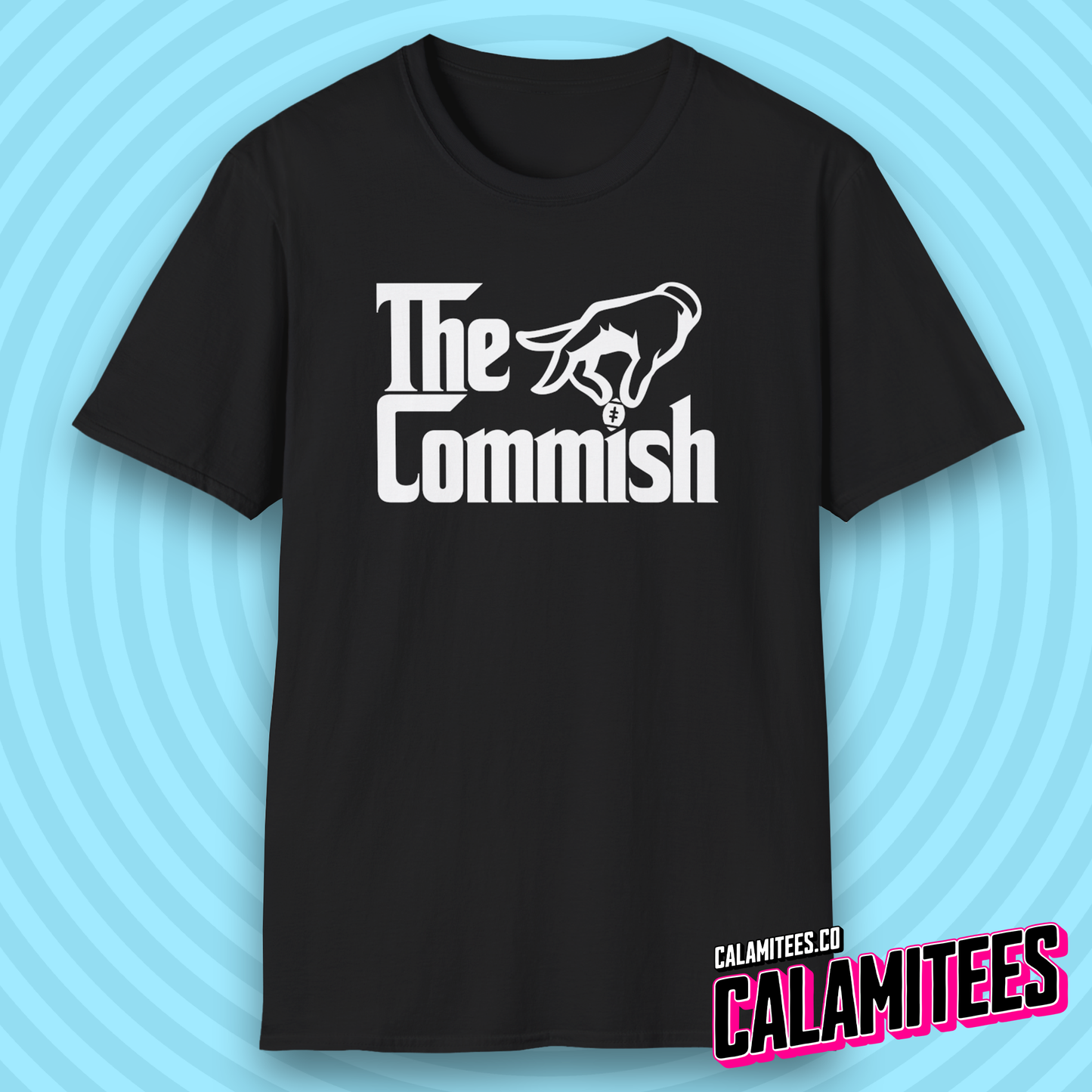 The Commish Fantasy Football Commissioner Parody Logo T-Shirt