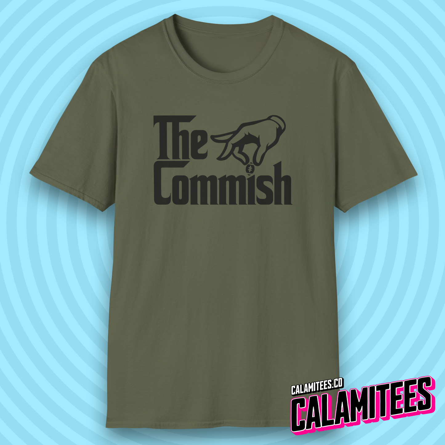 The Commish Fantasy Football Commissioner Parody Logo T-Shirt