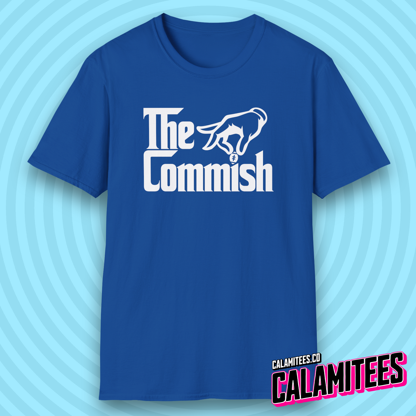The Commish Fantasy Football Commissioner Parody Logo T-Shirt