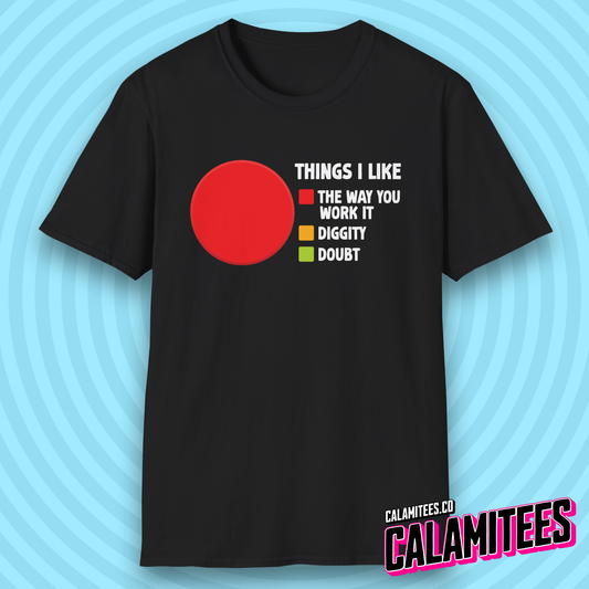 Things I Like Blackstreet No Diggity Parody Pie Chart T-Shirt