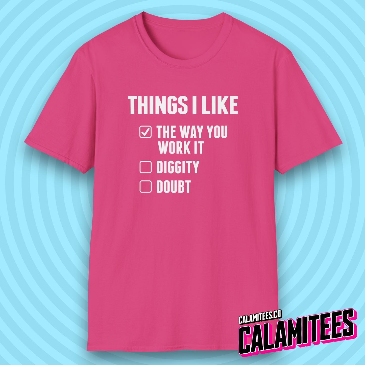 Things I Like Blackstreet No Diggity Parody Checklist T-Shirt