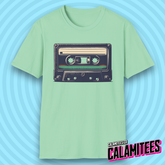 Cassette Tape Mix Tape - Nostalgic Retro Illustration Vintage Pop Culture T-Shirt